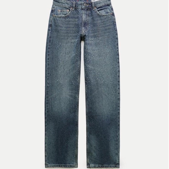 STRAIGHT RHINESTONE JEANS
